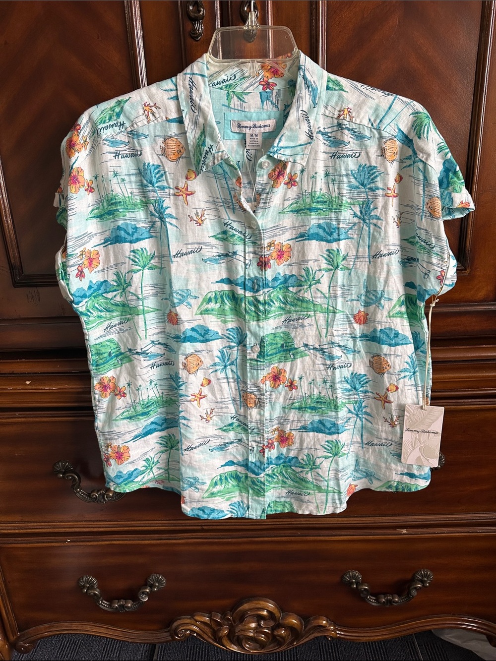 Tommy Bahama Linen Hawaiian Print Short-Sleeve Button-Up Shirt